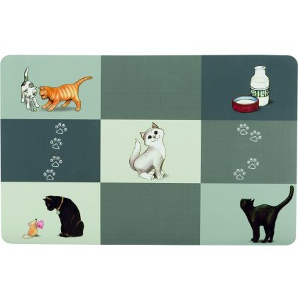 TRIXIE Patchwork Cat place mat, 44 ? 28 cm, grey TRIXIE Patchwork Cat place mat, 44 ? 28 cm, grey