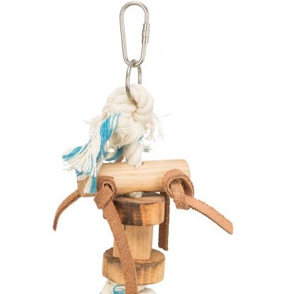 TRIXIE Toy with rope and leather ribbon, 35 cm TRIXIE Toy with rope and leather ribbon, 35 cm