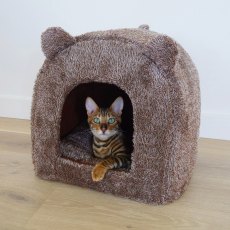 Brown Teddy Bear Cat Bed Brown Teddy Bear Cat Bed