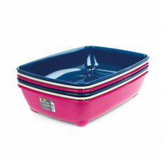 Cat Litter Tray Blue/Grey/Pink 37cm - Each Cat Litter Tray Blue/Grey/Pink 37cm - Each