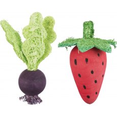 TRIXIE Set of Strawberry/Beetroot, Wood/Loofah, 6/9 cm TRIXIE Set of Strawberry/Beetroot, Wood/Loofah, 6/9 cm