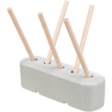 TRIXIE Food manger, ceramic/wood 26 × 23 × 17 cm, grey TRIXIE Food manger, ceramic/wood 26 × 23 × 17 cm, grey