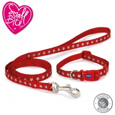 ANCOL Small Bite Reflective Star Collar Lead Set Red ANCOL Small Bite Reflective Star Collar Lead Set Red