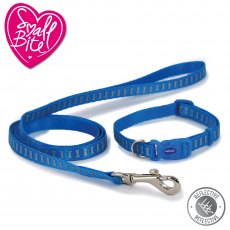 ANCOL Small Bite Reflective Bone Collar Lead Set Blue ANCOL Small Bite Reflective Bone Collar Lead Set Blue