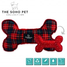 Tartan/Star Patterned Reversible Bone Toy Tartan/Star Patterned Reversible Bone Toy