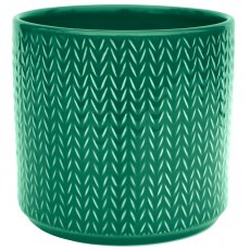 Chevron Emerald Planter H15cm D15cm Chevron Emerald Planter H15cm D15cm