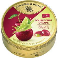 Cavendish & Harvey Travel Tin Duo Cherry & Lime 175g Cavendish & Harvey Travel Tin Duo Cherry & Lime 175g
