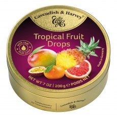 Cavendish & Harvey Travel Tin Tropical Fruit Drops 200g Cavendish & Harvey Travel Tin Tropical Fruit Drops 200g