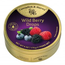 Cavendish & Harvey Travel Tin Wild Berry Drops 175g Cavendish & Harvey Travel Tin Wild Berry Drops 175g