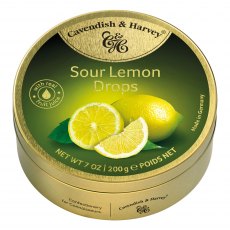 Cavendish & Harvey Travel Tin Sour Lemon Drops 200g Cavendish & Harvey Travel Tin Sour Lemon Drops 200g