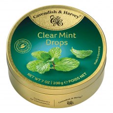 Cavendish & Harvey Travel Tin Clear Mints Drops 200g Cavendish & Harvey Travel Tin Clear Mints Drops 200g