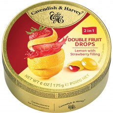 Cavendish & Harvey Travel Tin Duo Lemon Strawberry 175g Cavendish & Harvey Travel Tin Duo Lemon Strawberry 175g