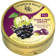 Cavendish & Harvey Travel Tin Duo Blackcurrant Apple 175g Cavendish & Harvey Travel Tin Duo Blackcurrant Apple 175g
