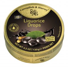 Cavendish & Harvey Travel Tin Liquorice Drop Soft Liquorice 130g Cavendish & Harvey Travel Tin Liquorice Drop Soft Liquorice 130g