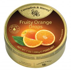 Cavendish & Harvey Travel Tin Orange Drops 200g Cavendish & Harvey Travel Tin Orange Drops 200g